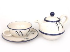 Teekanne & Tasse mit Untertasse 0,6+0,25 l   Schwalben UNIKAT