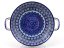 Auflaufform rund mit Henkel 25 cm   Aztec Sonne blau