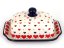Butter Dish   Red Hearts