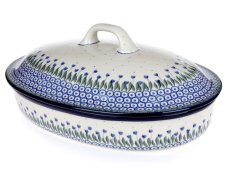 Oval Baking Dish with Lid 36 cm (14") Lily of the Valley