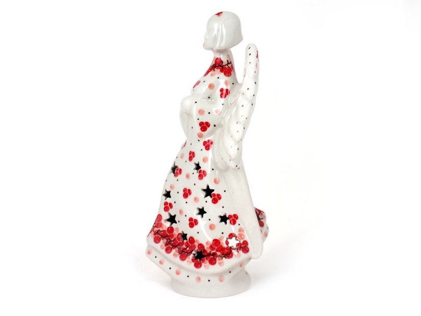 Candle Holder Angel  22 cm (9")   Cranberries