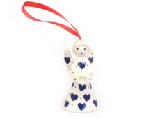 Engelchen 9 cm   Blaue Herzchen