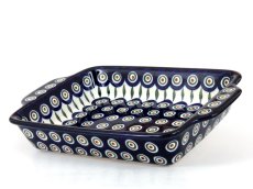 Auflaufform mit Griffe 28 cm Pfauaugen