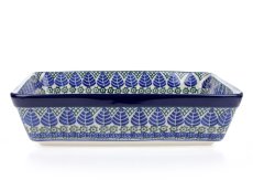 Auflaufform rechteckig 28 cm   Blaue Blätter