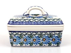Square Butter Dish Asters
