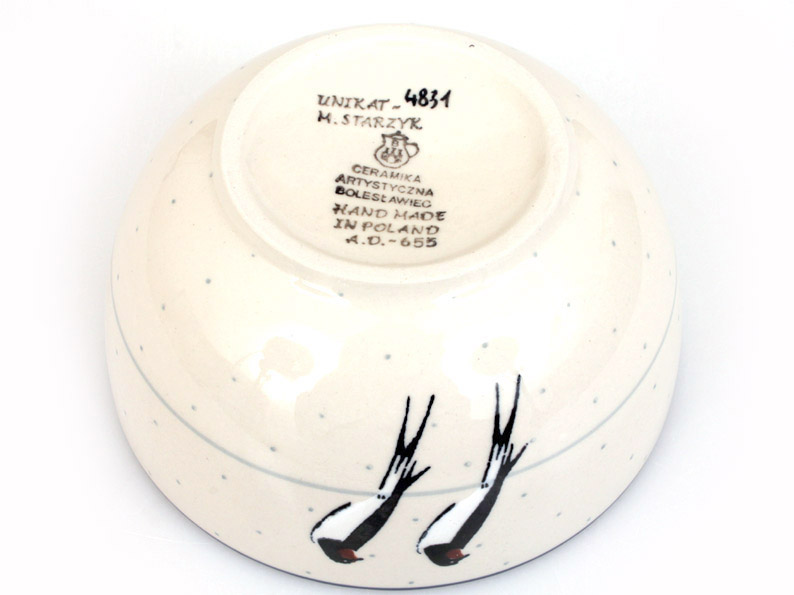 Schüssel 14 cm   Schwalben UNIKAT
