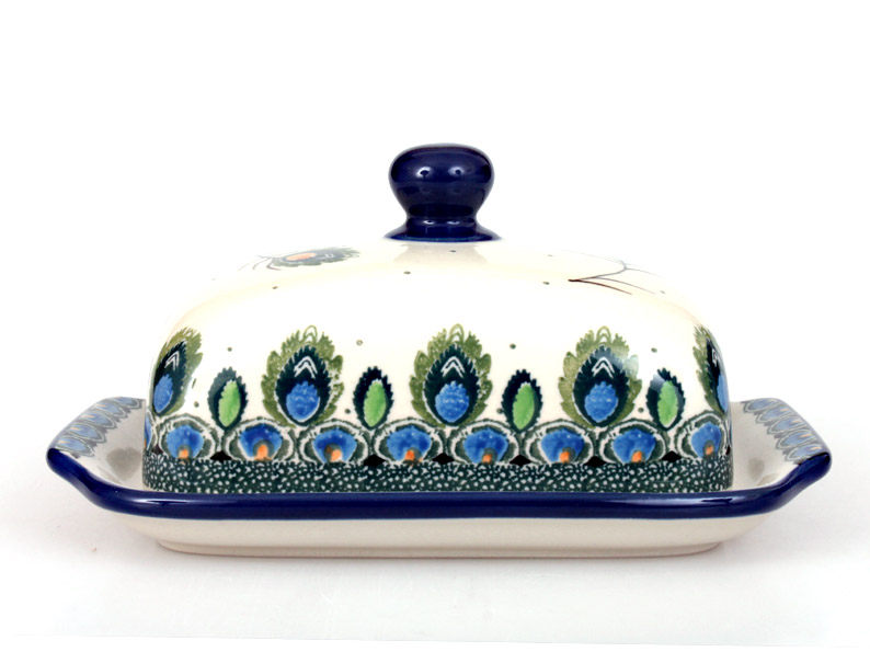 Butter Dish  Peacock Feather