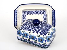 Butter Dish Blue Rose