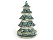 Weihnachtsbaum Windlicht 26 cm   Aztec Sonne grüne